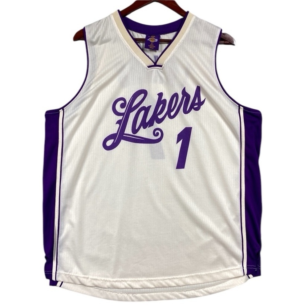 Lakers Links Marketing Group Jersey #1 Mens Size XL White Purple Promo